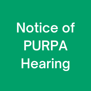 Photo for Notice of PURPA Hearing